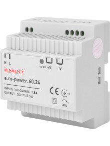 Блок питания на DIN-рейку e.m-power.60.24 60Вт, DC24В