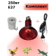 Инфракрасная лампа для обогрева птиц и животных 250Вт ИКЗК 220-250 R125 E27