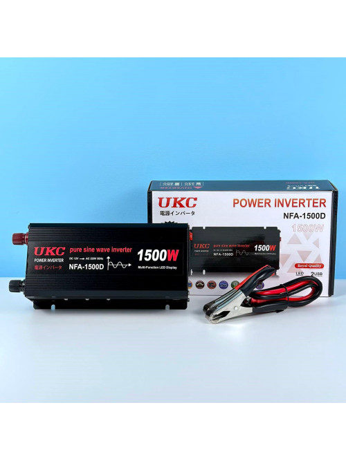 Инвертор напряжения, чистая синусоида UKC NFA-1500D 1500W 12В 220В