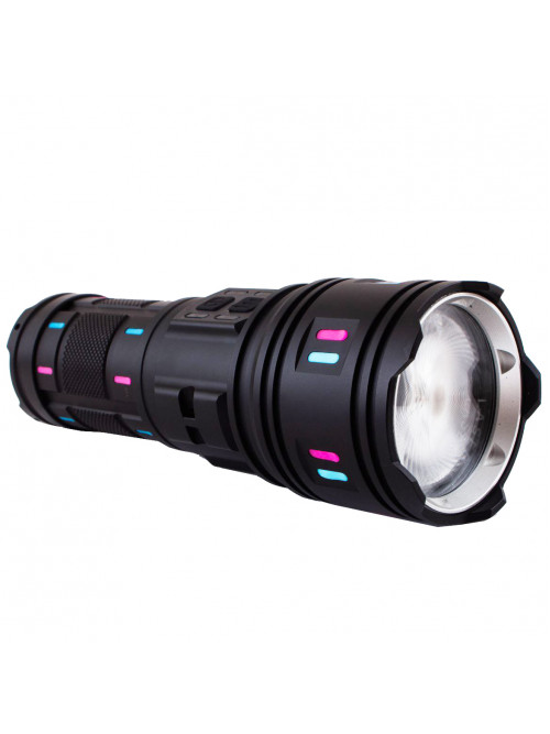 Фонарь NIGHT VISION FLUORESCENCE AK177-1 WHITE LASER LED PM60-TG, 4х18650, power bank, индикация заряда, ЗУ Type-C, zoom, 5 фильтров 