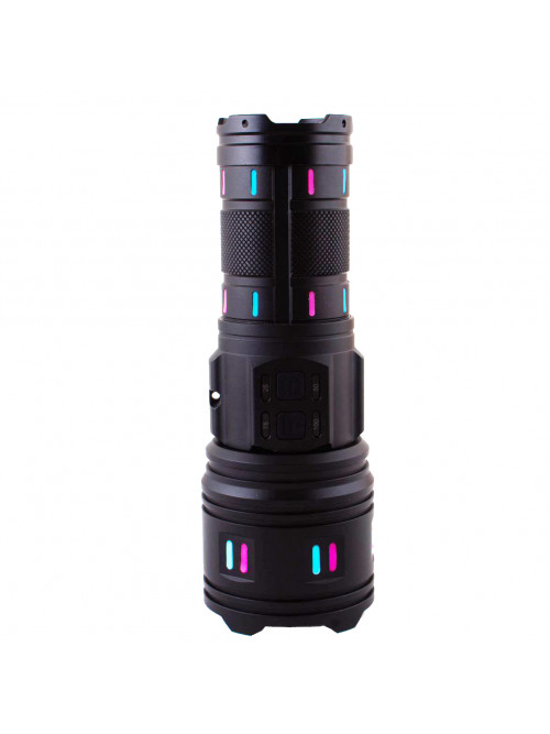 Фонарь NIGHT VISION FLUORESCENCE AK177-1 WHITE LASER LED PM60-TG, 4х18650, power bank, индикация заряда, ЗУ Type-C, zoom, 5 фильтров 