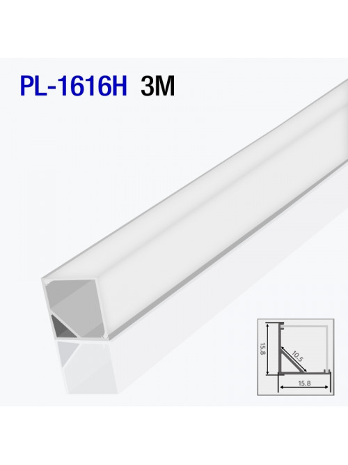 Алюминиевый профиль угловой для светодиодной ленты 3m/set 15.8*15.8mm PL-1616H 3m PANLIGHT