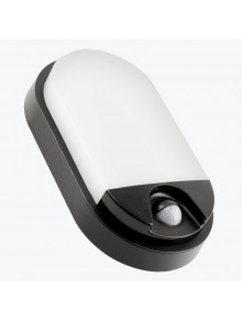 Настенный светильник черный с датчиком движения TULON 15W 1350LM IP54 4000K овал черный