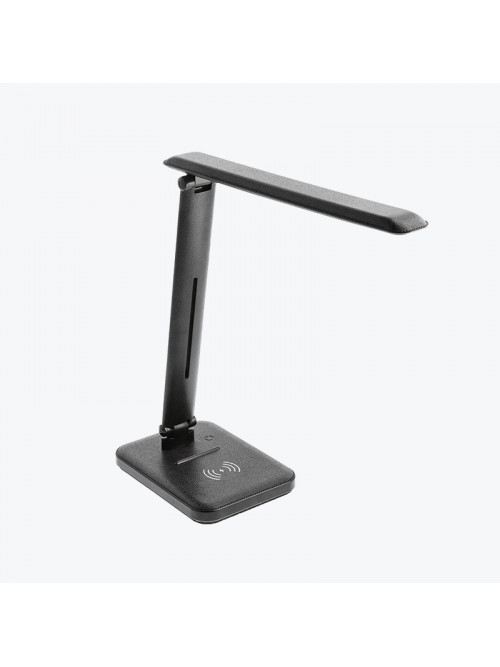 Настольная светодиодная лампа LED IZUKA 6W 400Lm CCT с беспроводной зарядкой+USB черная LB-IZK6WCCT-10