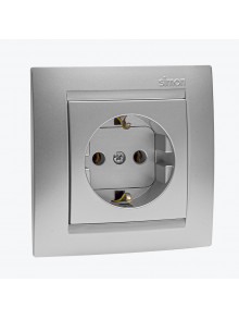 Priza euro cu impamantare  aluminiu 1591432-033 SIMON 15
