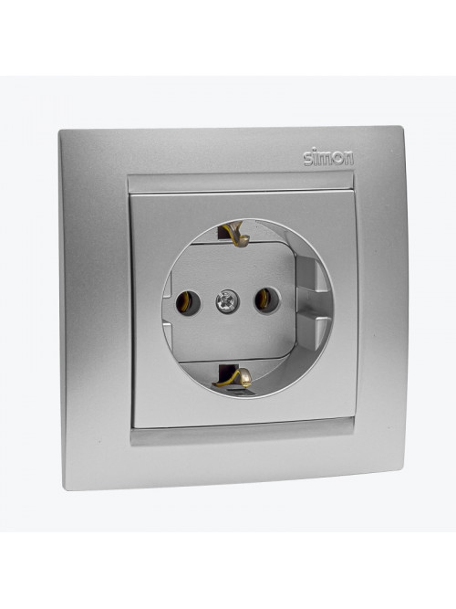 Priza euro cu impamantare  aluminiu 1591432-033 SIMON 15