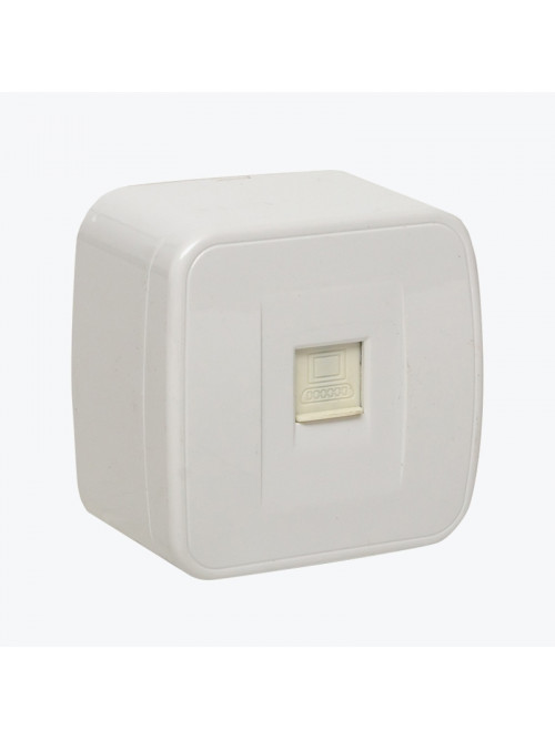 Розетка компьютерная белая наружная RJ-45 IP20 серия Minsk EGK01-035-10 EKF
