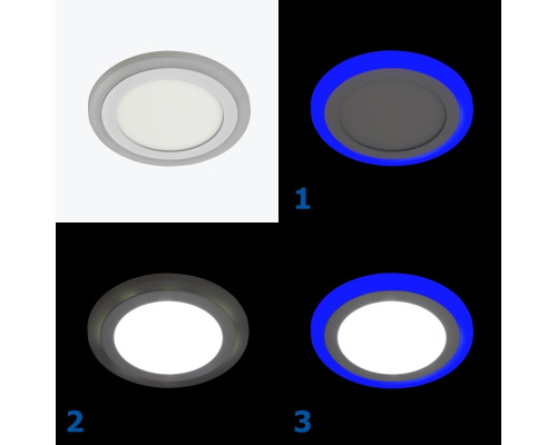 Светодиодный светильник 12W+4W 6000K+Синий PL-UL12W4B PANLIGHT