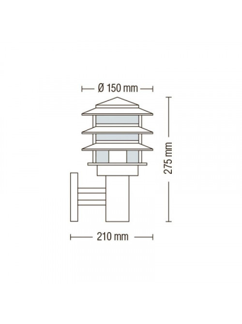 Садово-парковый светильник настенный KAYIN-2 HL206 макс.60W IP44 230V E27 075-003-0002