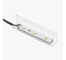 Пластиковый зажим для стеклянной полки GTV толщиной LED 8mm 0,25W/12VDC 3 диода провод 2m MiniAmp 6500K пластик LD-KLPZB-00N