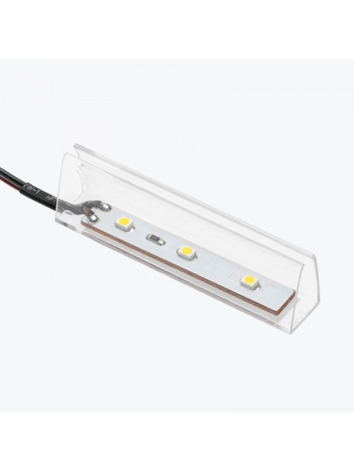 Пластиковый зажим для стеклянной полки GTV толщиной LED 8mm 0,25W/12VDC 3 диода провод 2m MiniAmp 6500K пластик LD-KLPZB-00N