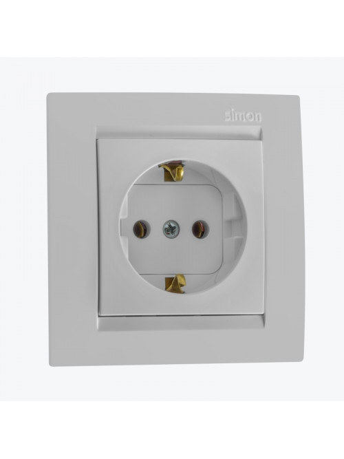 Priza euro cu impamantare alba 1591432-030 SIMON 15