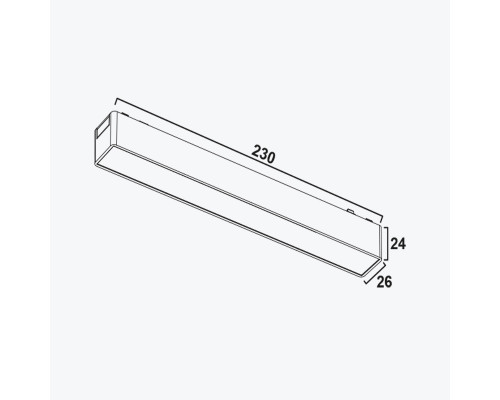 LED liniar mat magnetică negru10W,4000K,DC48V,230MM PANLIGHT ULTRA SLIM PL-10MTB-BK