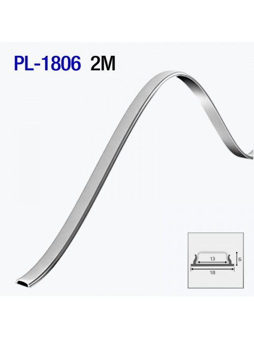 Гибкий алюминиевый профиль накладной для светодиодной ленты 2m/set 18*6mm PL-1806 2m PANLIGHT
