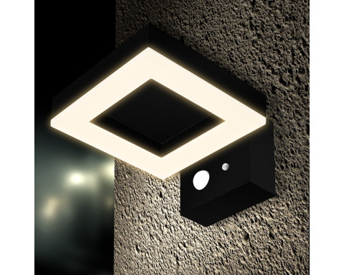 Светильник на солнечной батарее LED 2W 4000K IP44 с датчиком движения настенный PL-130041PSSE черный PANLIGHT