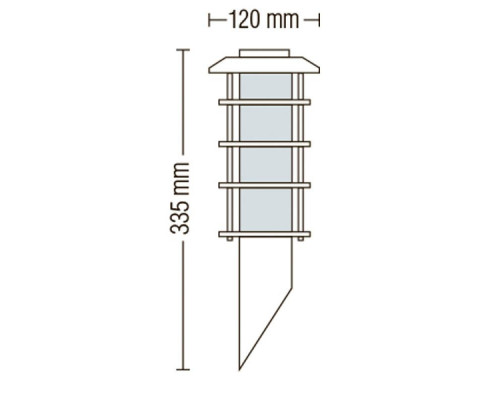 Садово-парковый светильник настенный LADIN-1 HL200 макс.60W IP44 230V E27 075-002-0001