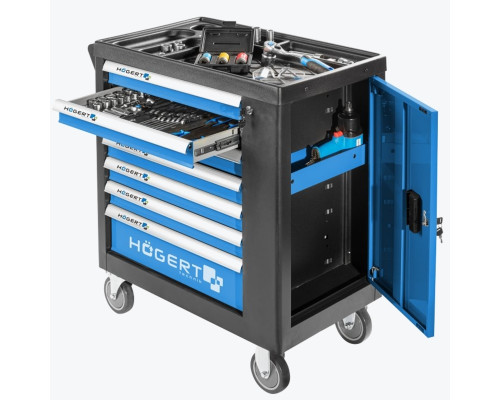 Тележка инструментальная 7 ящиков, боковое отделение HT7G049 HOEGERT