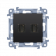 Priza dubla HDMI negru mat CGHDMI2.01/49 SIMON 10