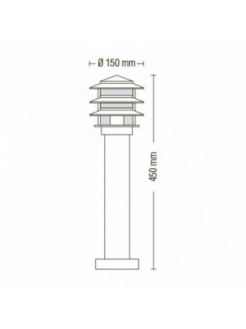 Садово-парковый светильник KAYIN-3 HL208 макс.60W IP44 230V E27 075-003-0003