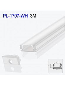 Алюминиевый профиль накладной для светодиодной ленты белый 3m/set 17.5*7mm PL-1707-WH 3m PANLIGHT