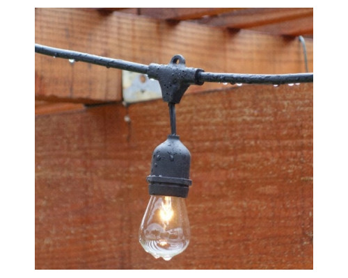 Уличная ретро гирлянда черная без ламп 24 патрона E27 15 метров с коннектором PL-SLL1524 PANLIGHT