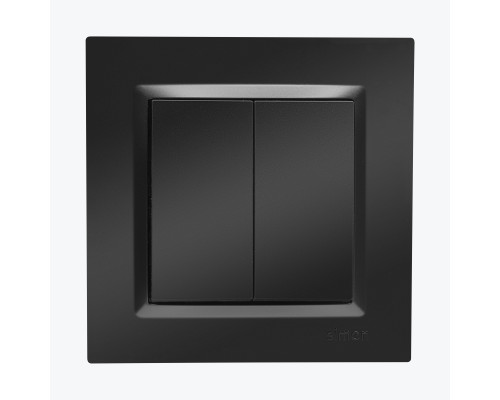 Întrerupător dublu negru mat CW5.01/49 SIMON 10