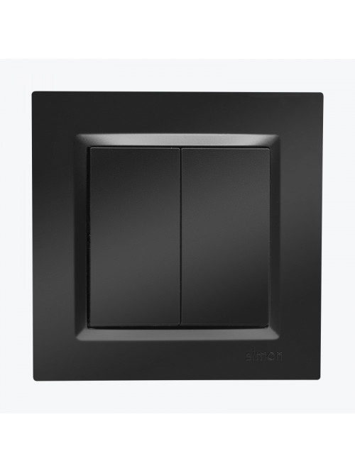 Întrerupător dublu negru mat CW5.01/49 SIMON 10