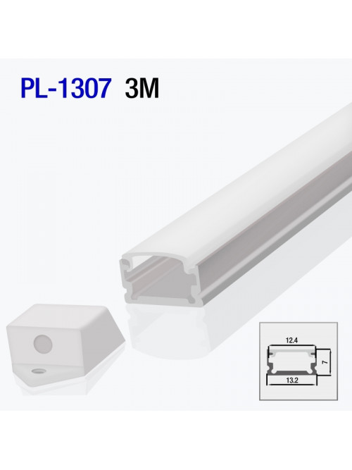 Алюминиевый профиль накладной для светодиодной ленты 3m/set 13.2*7mm PL-1307 3m PANLIGHT