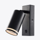 Бра GU10 круглый черный с выключателем 55x100mm PL-23024B