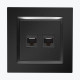 Priza dubla calculator+calculator RJ45 cat5e negru mat C52.01/49 SIMON 10