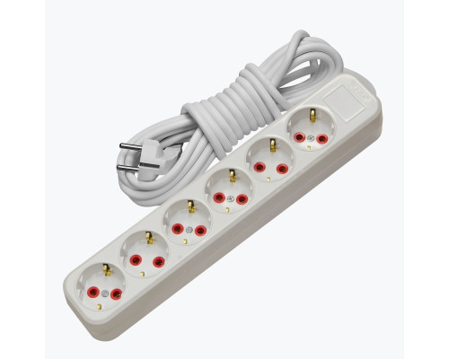 Удлинитель 6 гнезд с заземлением 5 метров