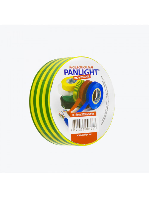 Изолента ПВХ желто-зеленая 19x9 PANLIGHT