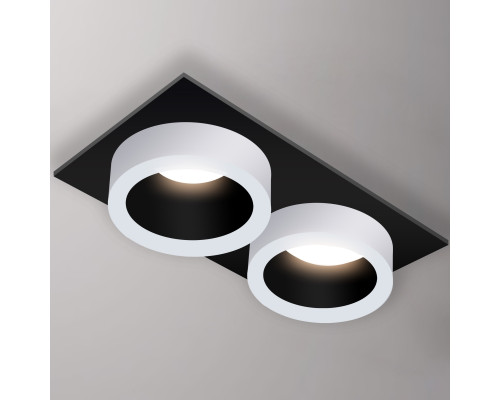 Spot incorporat 2xGU10 dublu patrat negru PL-234232B