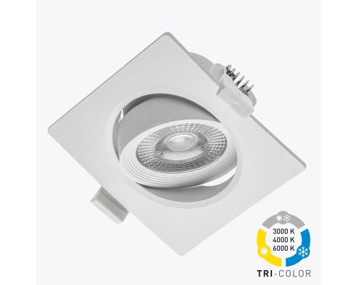 Spot LED rotativ încorporat pătrat alb VOLARE 7W 630Lm IP20 3000K/4000K/6000K