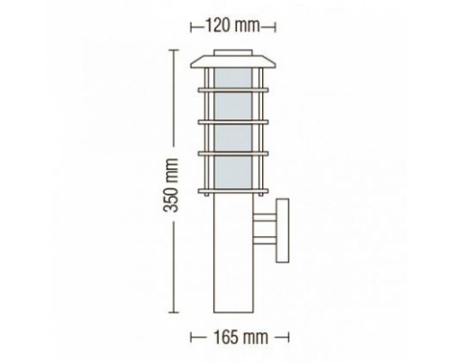 Садово-парковый светильник настенный LADIN-2 HL201 макс.60W IP44 230V E27 075-002-0002