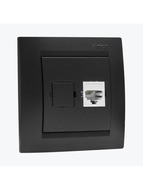 Priza TF euro RJ11 SIMON 15 Grafit