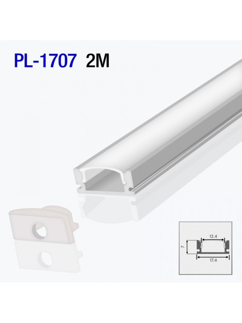Алюминиевый профиль накладной для светодиодной ленты 2m/set 17.5*7mm PL-1707 2m PANLIGHT