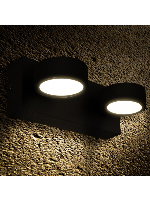 Светильник настенный LED 2x3W 4000K уличный IP54 PL-150102PS черный PANLIGHT