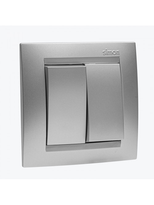Intrerupator dublu aluminiu 1591398-033 SIMON 15