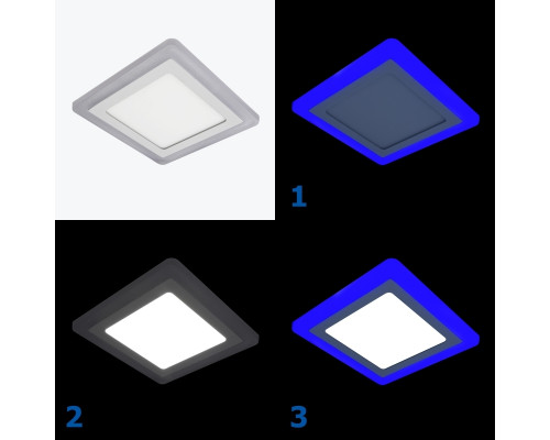Светодиодный светильник 12W+4W 6000K+Синий PL-US12W4B PANLIGHT