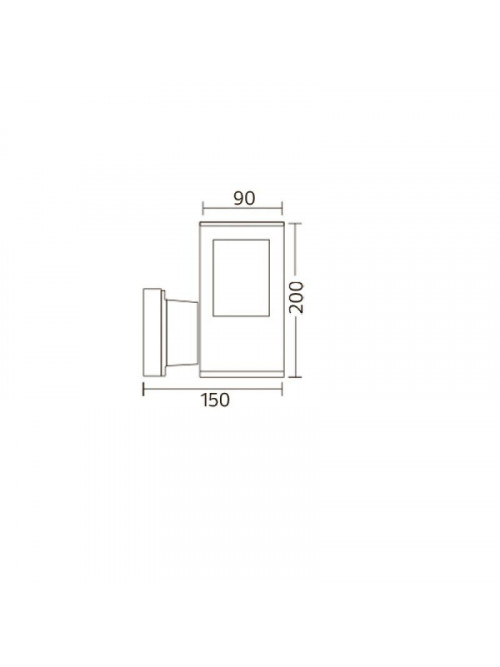 Садово-парковый светильник настенный KAVAK/SQ-2 черный макс.60W IP44 230V E27 075-015-0002