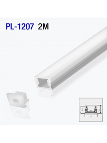 Алюминиевый профиль накладной для светодиодной ленты 2m/set 12*6.5mm PL-1207 2m PANLIGHT