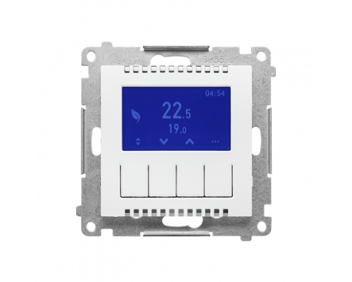 Электронный термостат с недельным программатором ЖК-дисплеем и внутренним датчиком температуры белый матовый TETD1A.01/111 SIMON 55