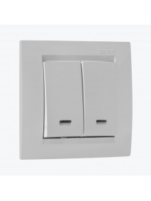 Întrerupător dublu cu indicator LED alb 1591392-030 SIMON 15