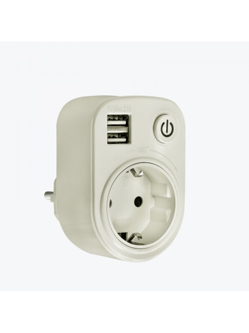 Розеточный блок SB-01 (розетка 2P+E 16А, 2 USB разъема 5V 2,1A) SB-01 EKF PROxima