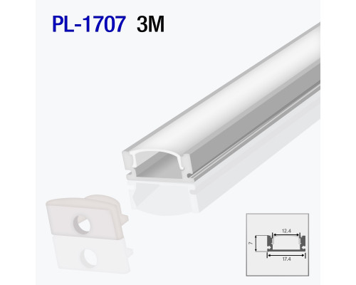 Алюминиевый профиль накладной для светодиодной ленты 3m/set 17.5*7mm PL-1707 3m PANLIGHT