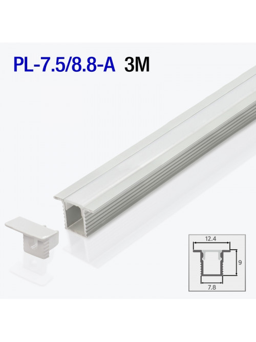 Алюминиевый профиль врезной mikro для светодиодной ленты 3m/set 7.5/8.8mm PL-7.5/8.8-A 3m PANLIGHT