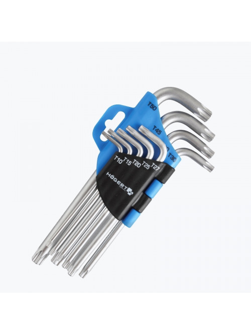 Набор Г-образных ключей TORX, Т10-Т50, 9 шт. HT1W814 HOEGERT