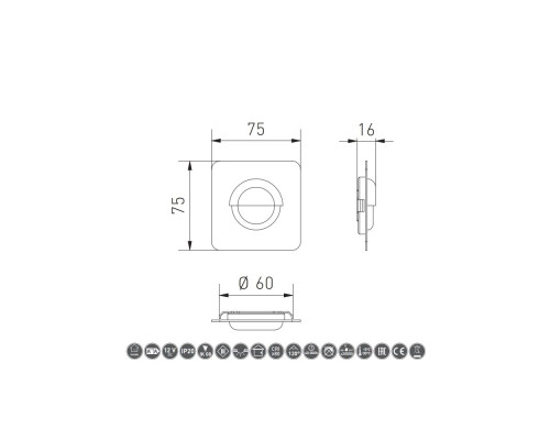 Corp de iluminat pentru scara patrat LED ESCADA KB  DC12V 0,8W 70Lm 4000K 150cm LD-ESKB084-51
