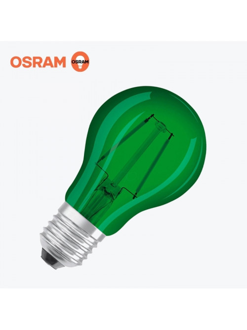 Светодиодная лампа OSRAM A60 2.5Вт 250 Лм E27 7500K зеленая